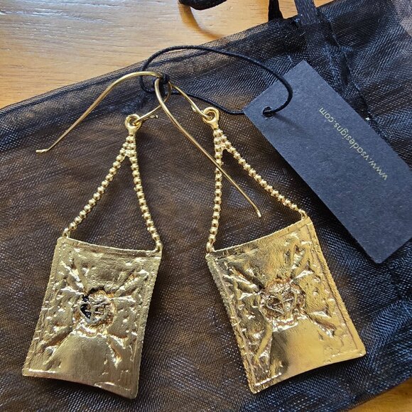 Virgins, Saints and Angels Electra Shield Earrings NWT - Picture 3 of 6